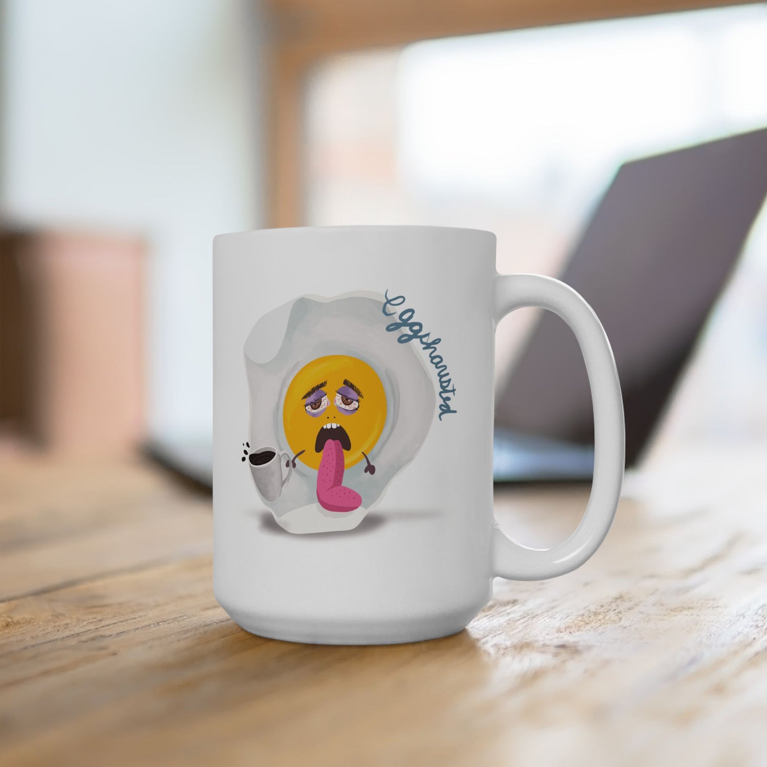 Eggshausted Ceramic Mug 15oz